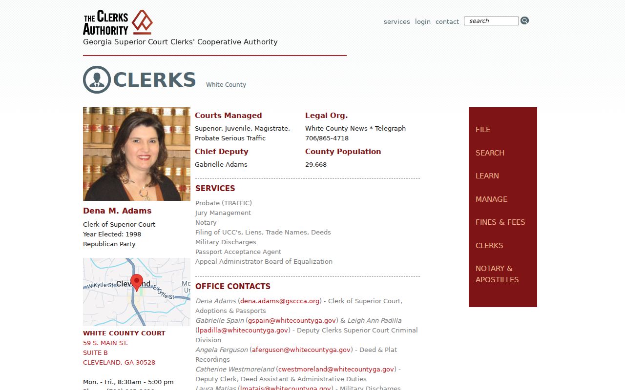 GSCCCA White County clerk profile