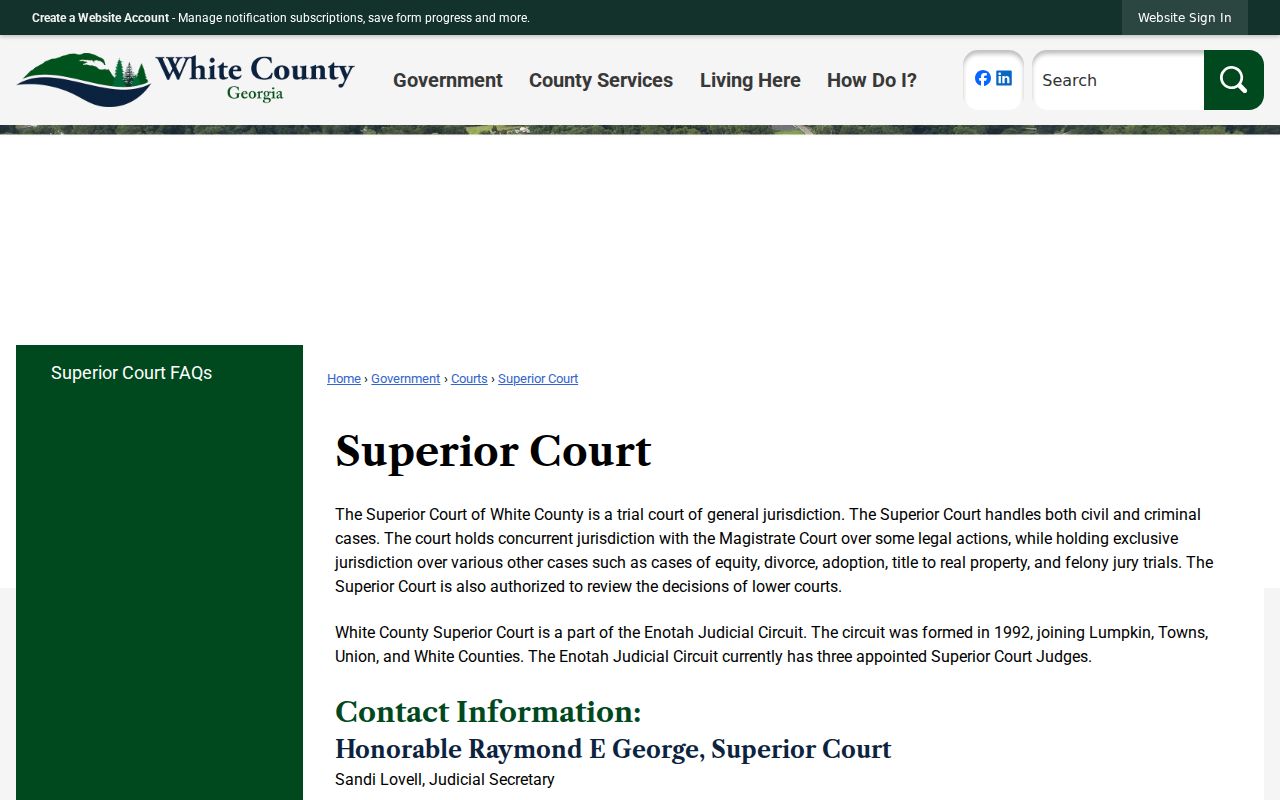 White County Superior Court official page
