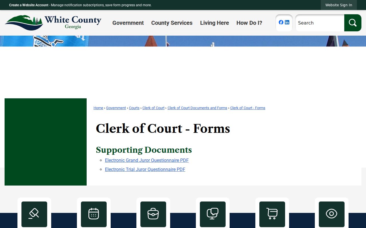 White County court records and Clerk forms page