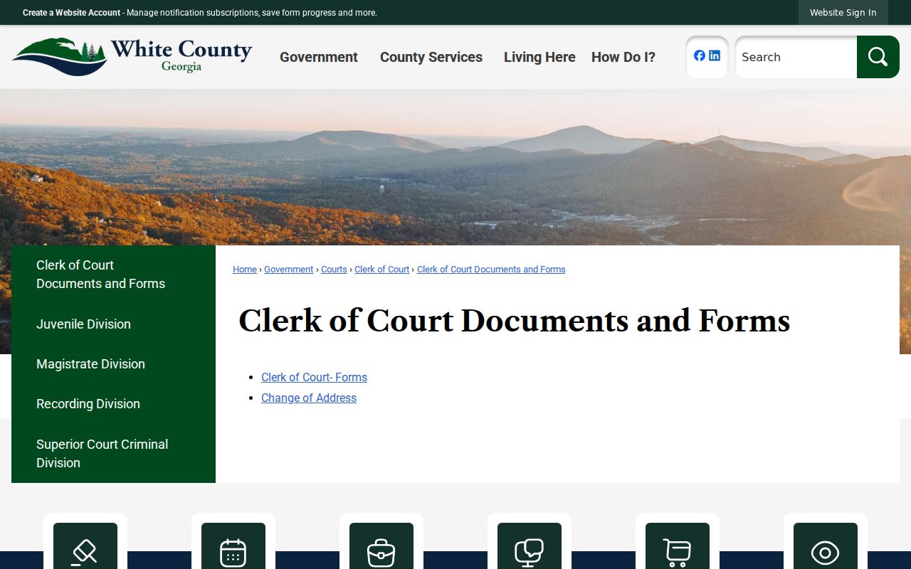 White County court case records documents and forms hub